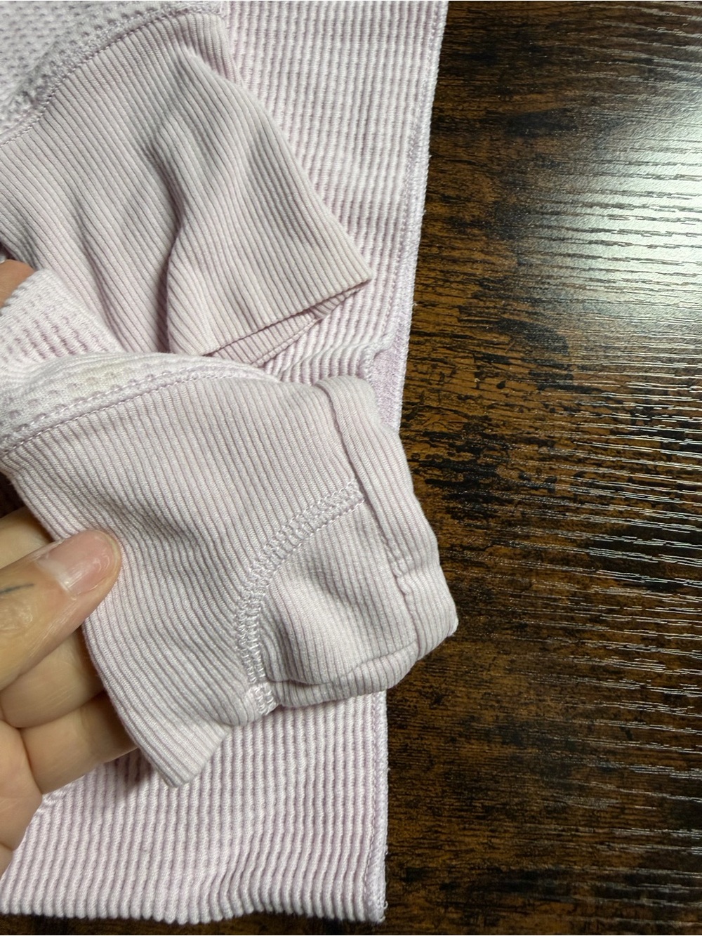 Athleta Girls Ribbed Leggings in Pale Pink